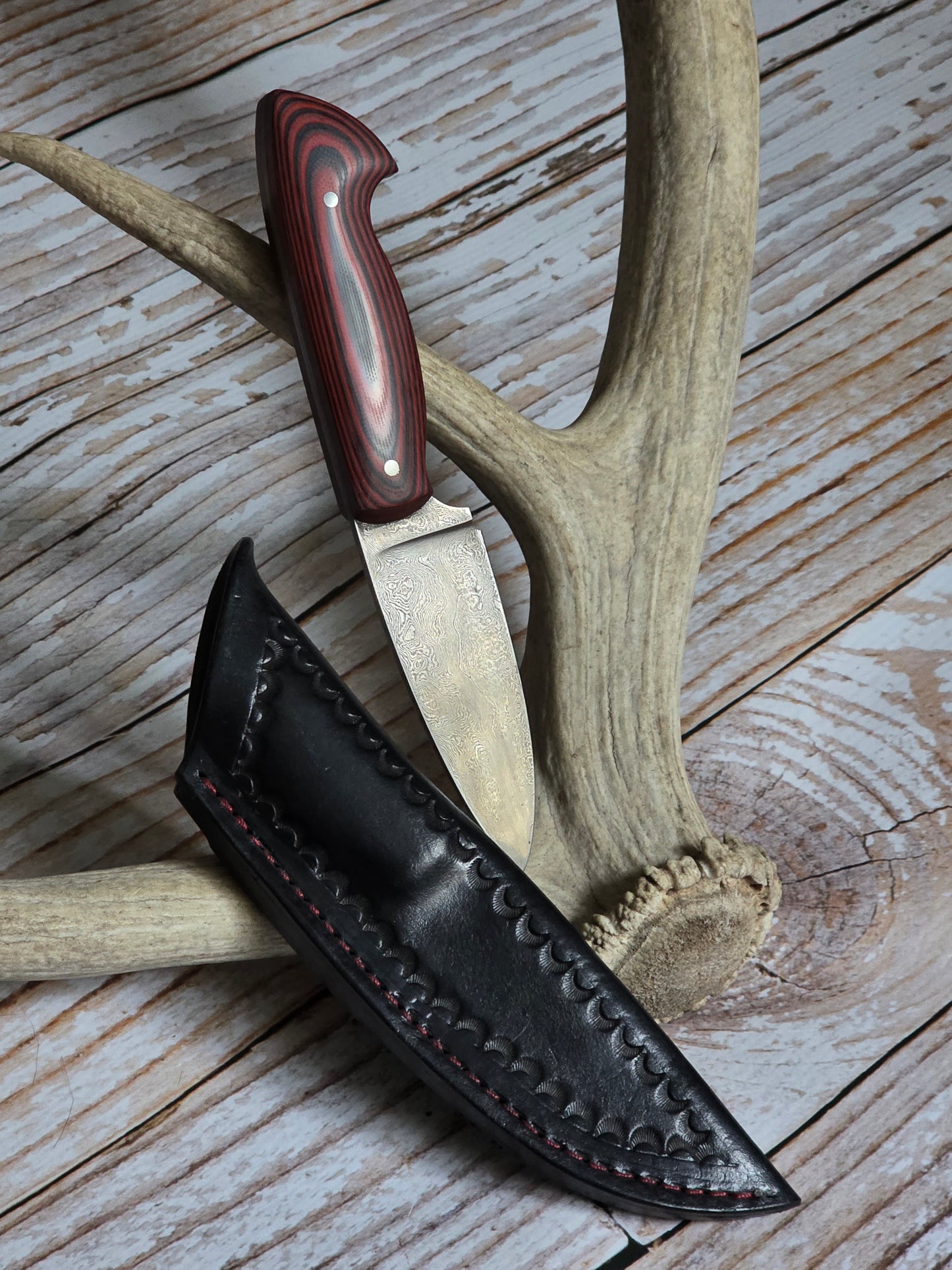 Damascus Drop Point Hunter