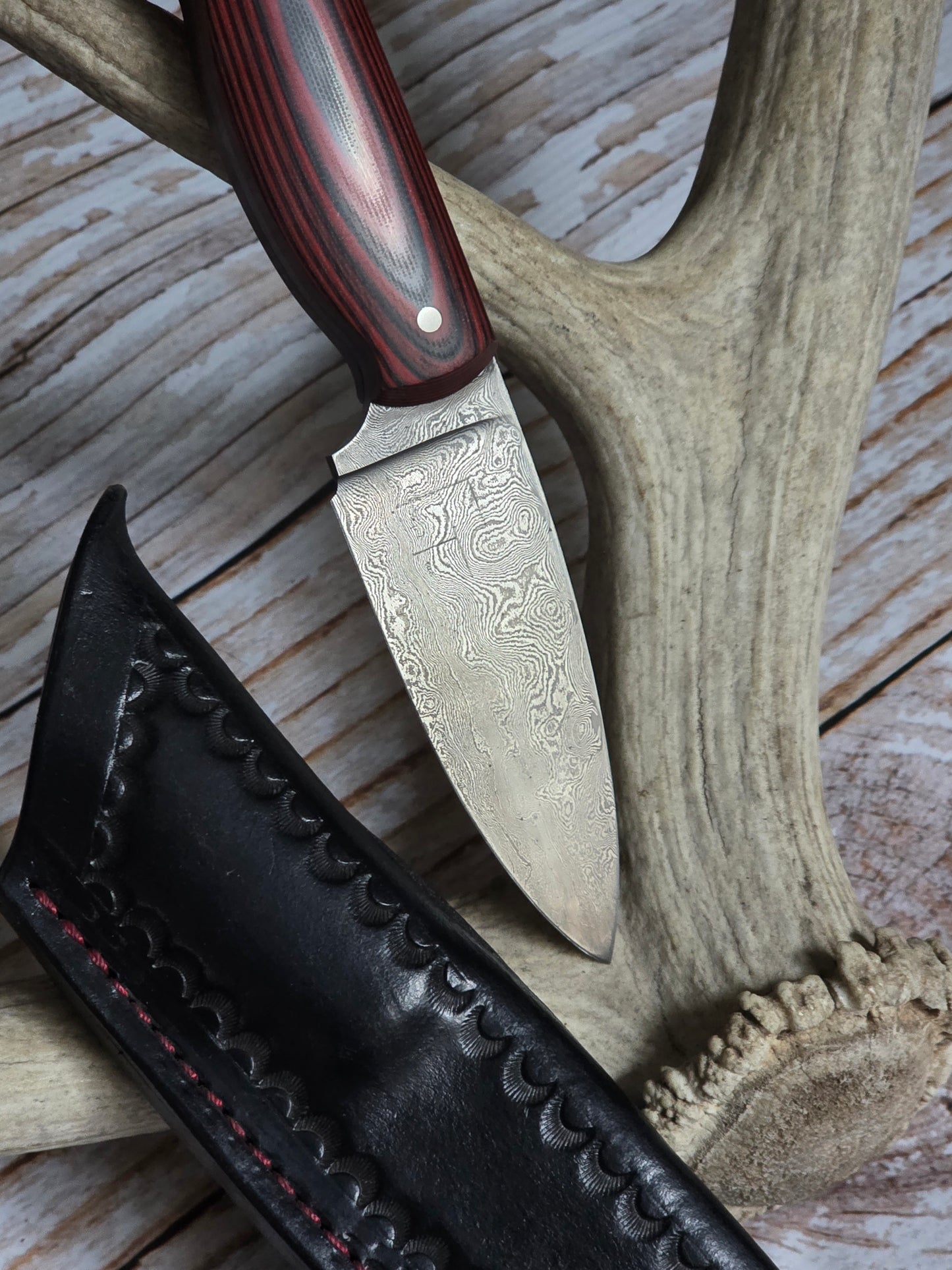 Damascus Drop Point Hunter
